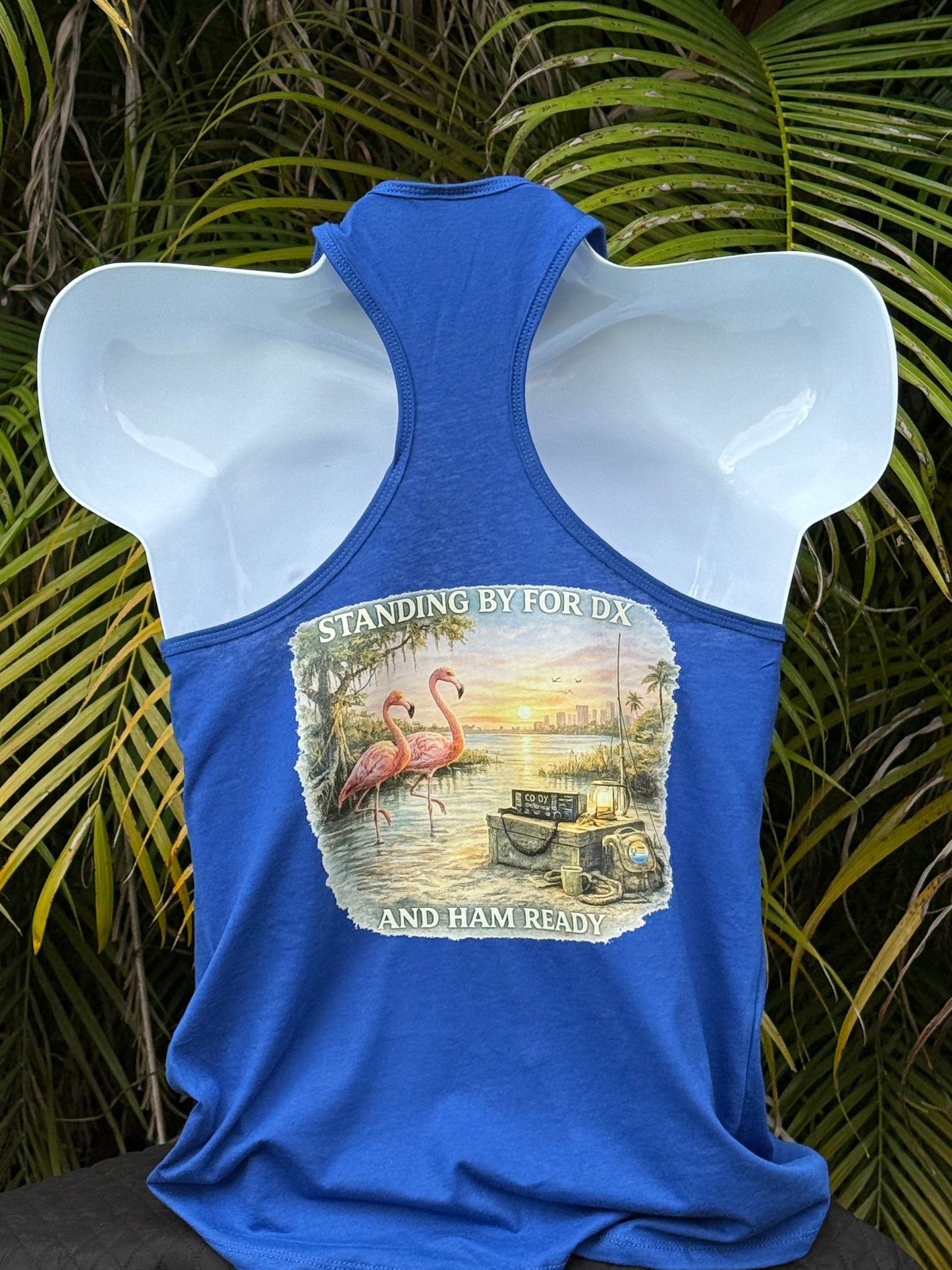 Standing By for DX Ham Radio Ladies Tank Top HamReady Coastal Series