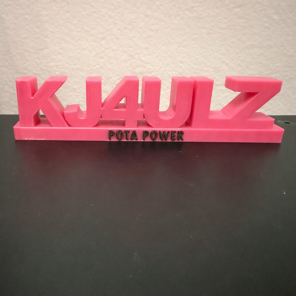Personalized 3D Printed Ham Radio or GMRS Call Sign Desk Plate