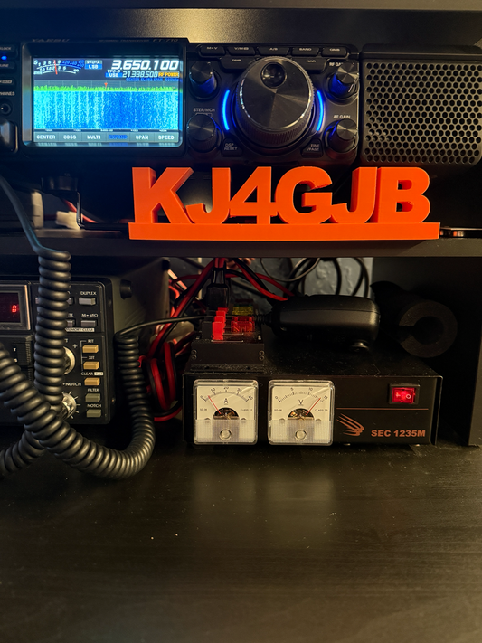 Personalized 3D Printed Ham Radio or GMRS Call Sign Desk Plate