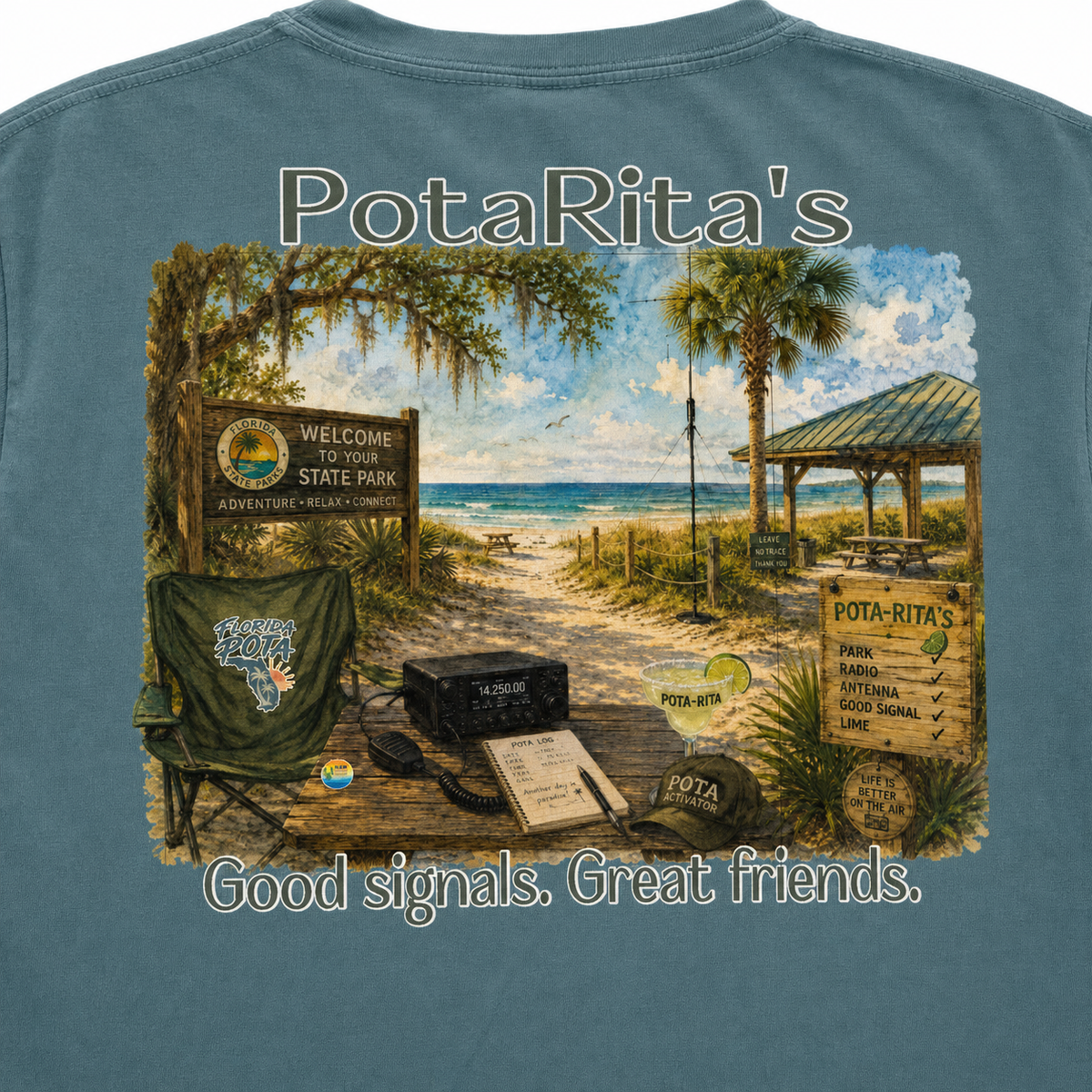POTA-Rita™Radio T-Shirt – HamReady Coastal Series