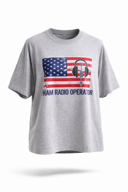 American Flag Ham Radio Operator T-shirt with or without call sign