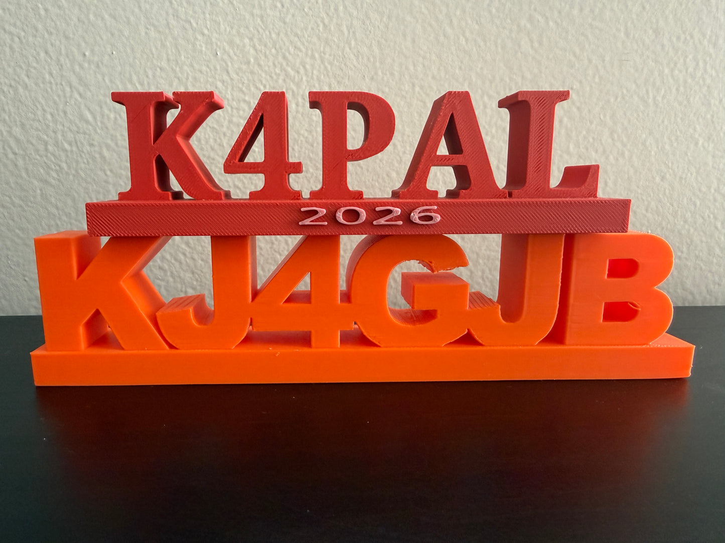 Personalized 3D Printed Ham Radio or GMRS Call Sign Desk Plate