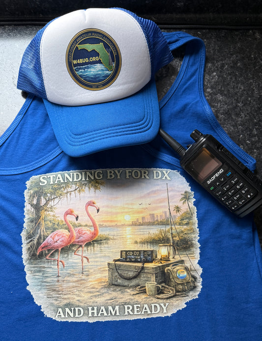 Standing By for DX Ham Radio Ladies Tank Top  HamReady Coastal Series