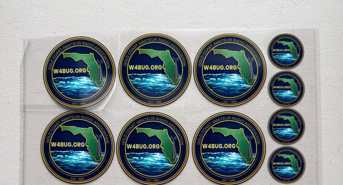 Gold Coast Amateur Radio Club Official Logo Branded Full Color UV rated 3 inch Decals