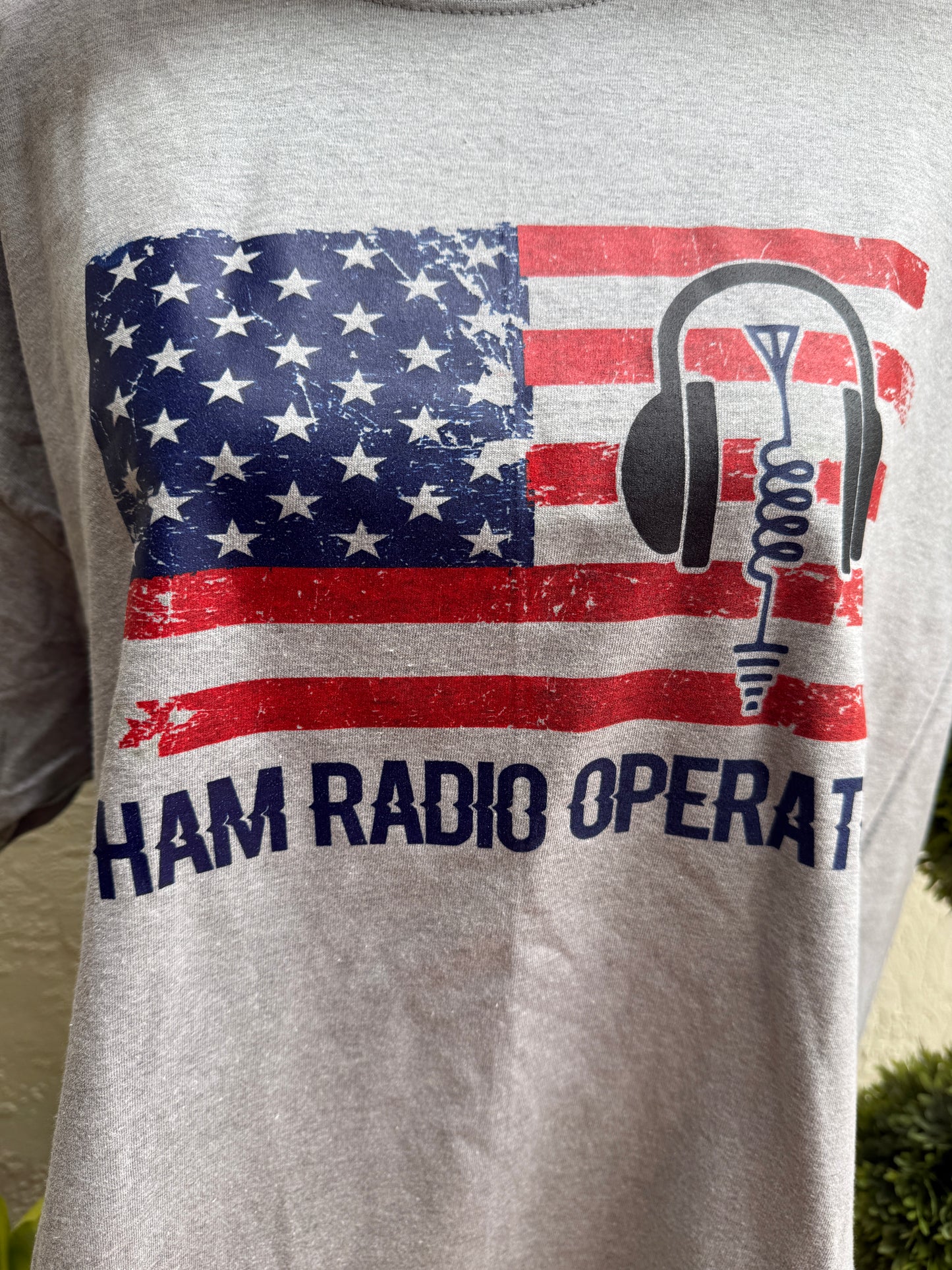 American Flag Ham Radio Operator T-shirt with or without call sign
