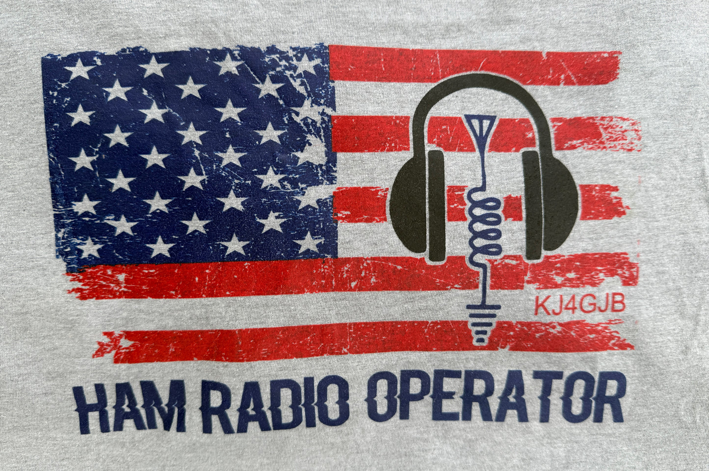 American Flag Ham Radio Operator T-shirt with or without call sign