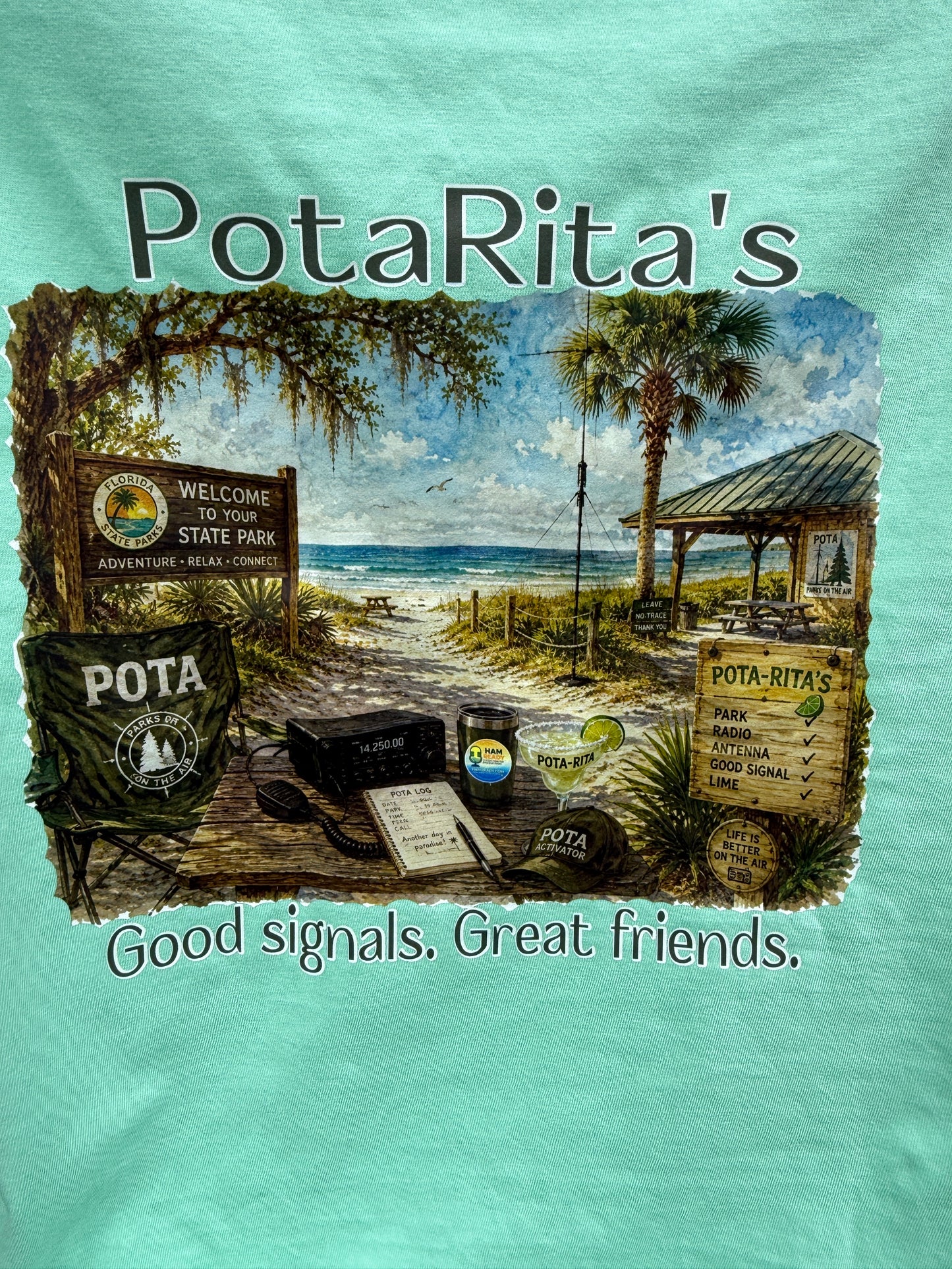 POTA-Rita™Radio T-Shirt – HamReady Coastal Series
