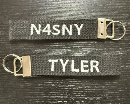 HamReady Personalized Embroidered Cotton Web Key Fob