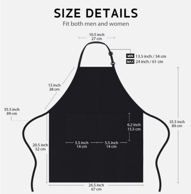 Embroidered Aprons with pocket