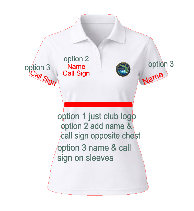 GCARA Embroidered Club Ladies Polo Gold Coast Amateur Radio