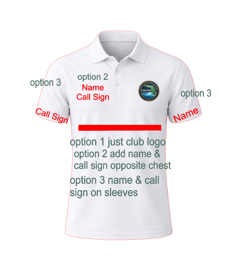 GCARA Embroidered Club Mens Polo Gold Coast Amateur Radio